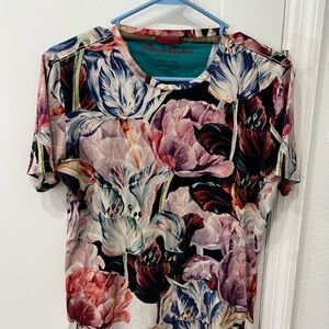 Robert Graham Floral Print T-Shirt | Men’s XS | Designer Tee